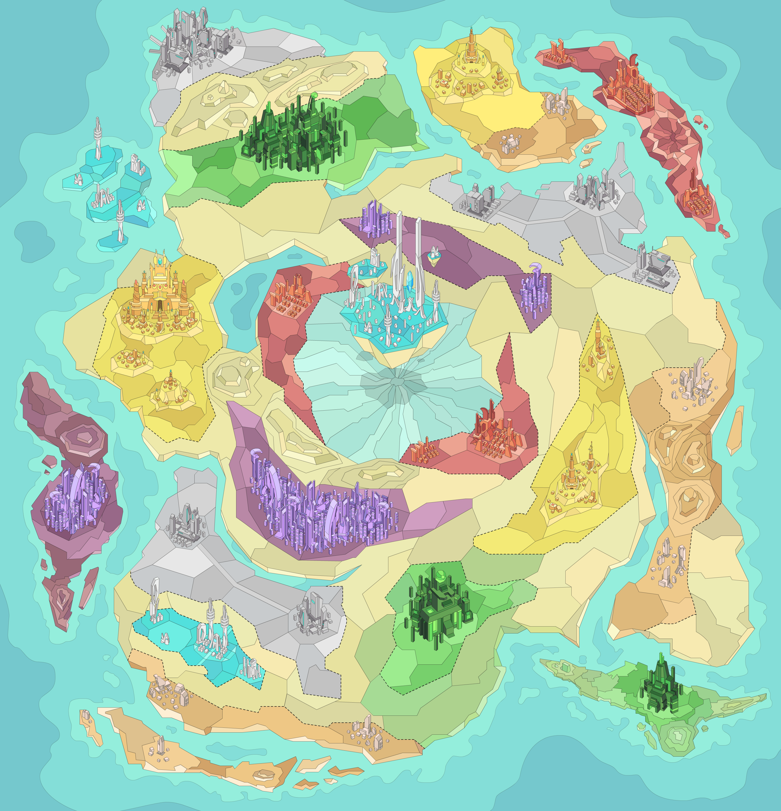 Meta Life World Map - 21 unique territories